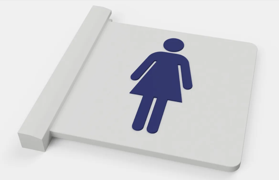 Female Bathroom Sign — 3D printed by Moon Studio 3D